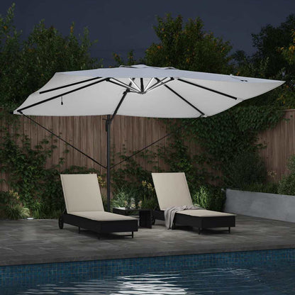 Sonnenschirm Sand 352 x 251 x 265 cm Polyester und Aluminium