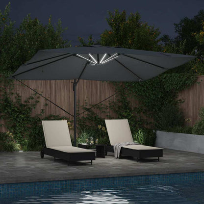 Sonnenschirm Sand 352 x 251 x 265 cm Polyester und Aluminium