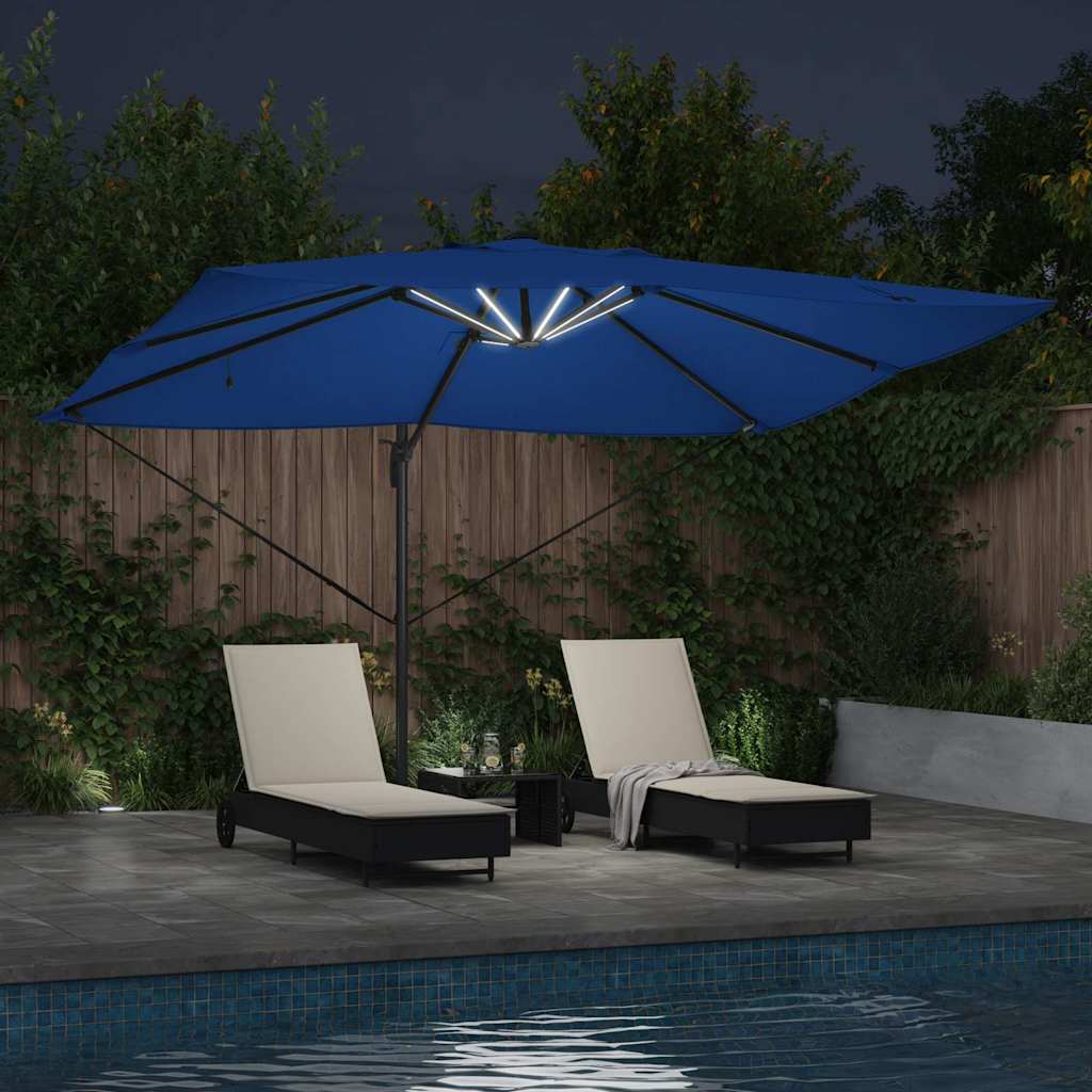 Sonnenschirm Sand 352 x 251 x 265 cm Polyester und Aluminium