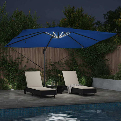 Sonnenschirm Sand 352 x 251 x 265 cm Polyester und Aluminium