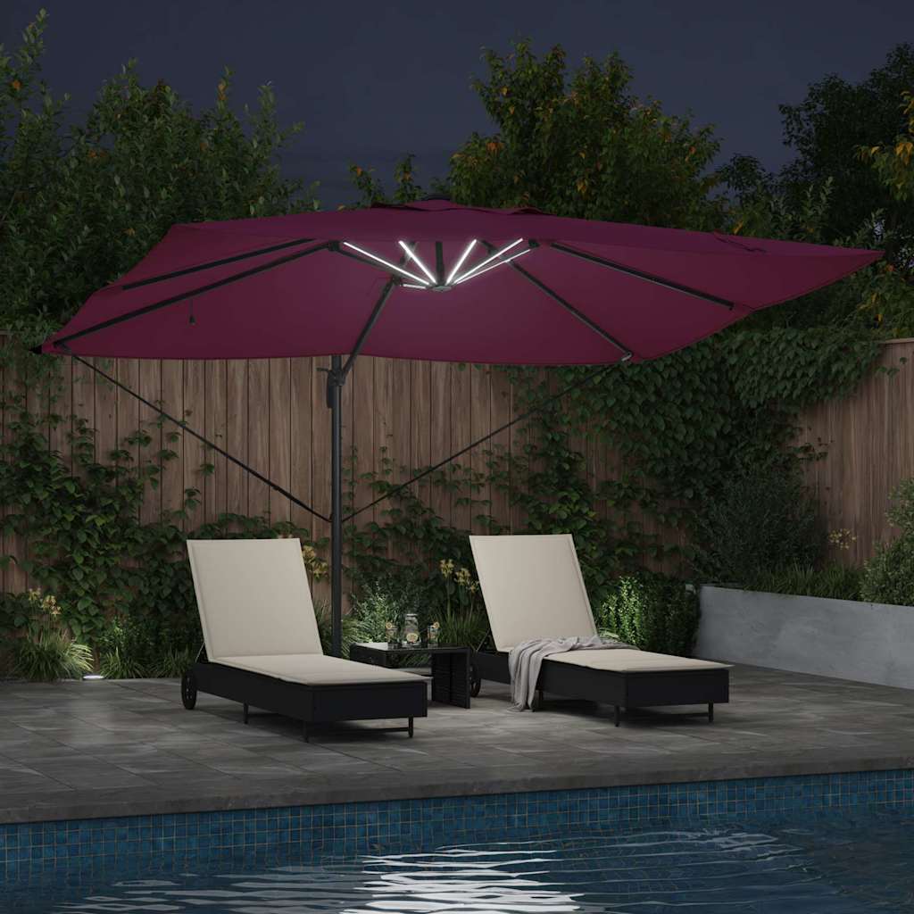 Sonnenschirm Sand 352 x 251 x 265 cm Polyester und Aluminium