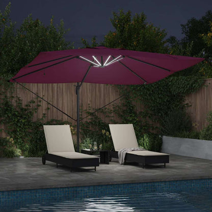 Sonnenschirm Sand 352 x 251 x 265 cm Polyester und Aluminium