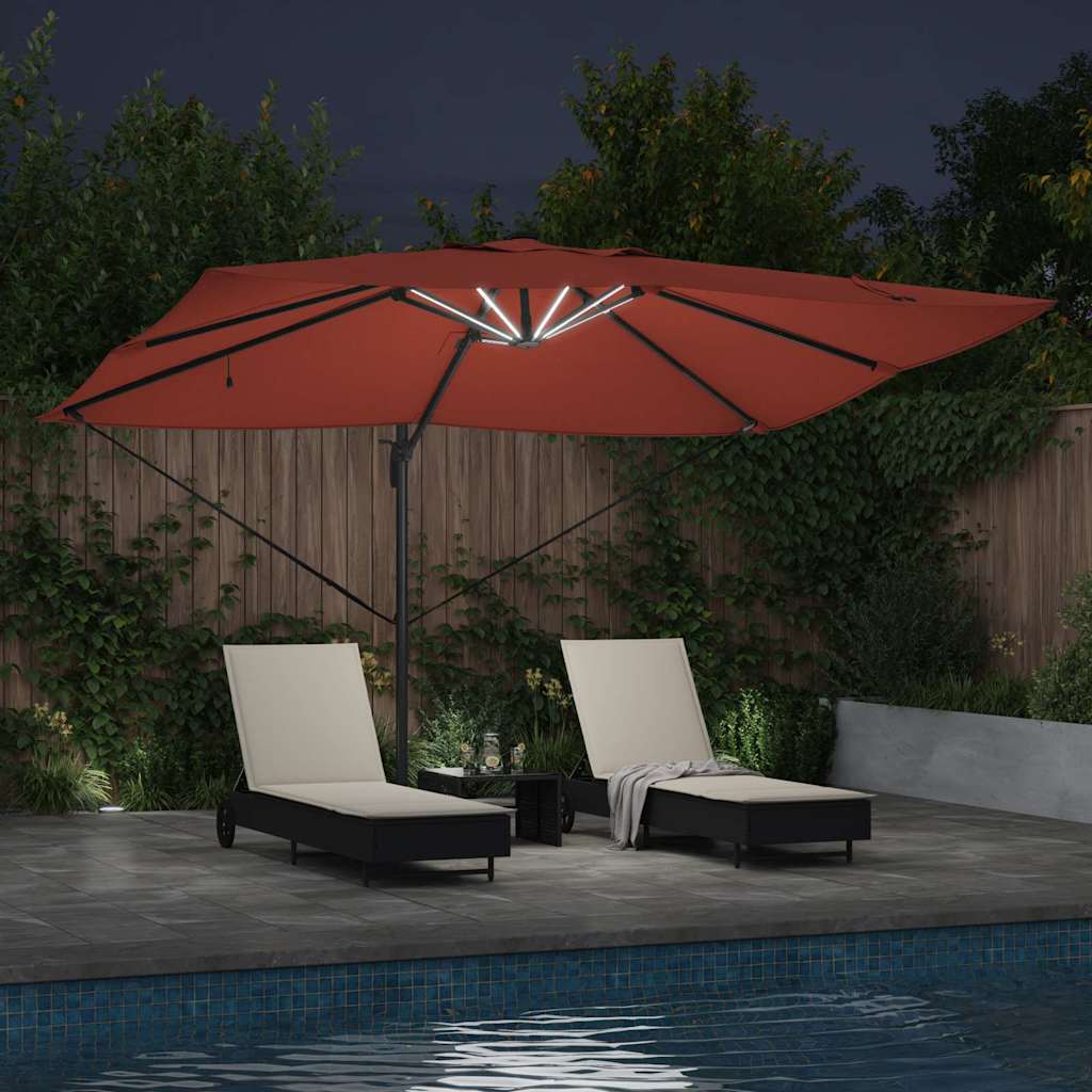 Sonnenschirm Sand 352 x 251 x 265 cm Polyester und Aluminium