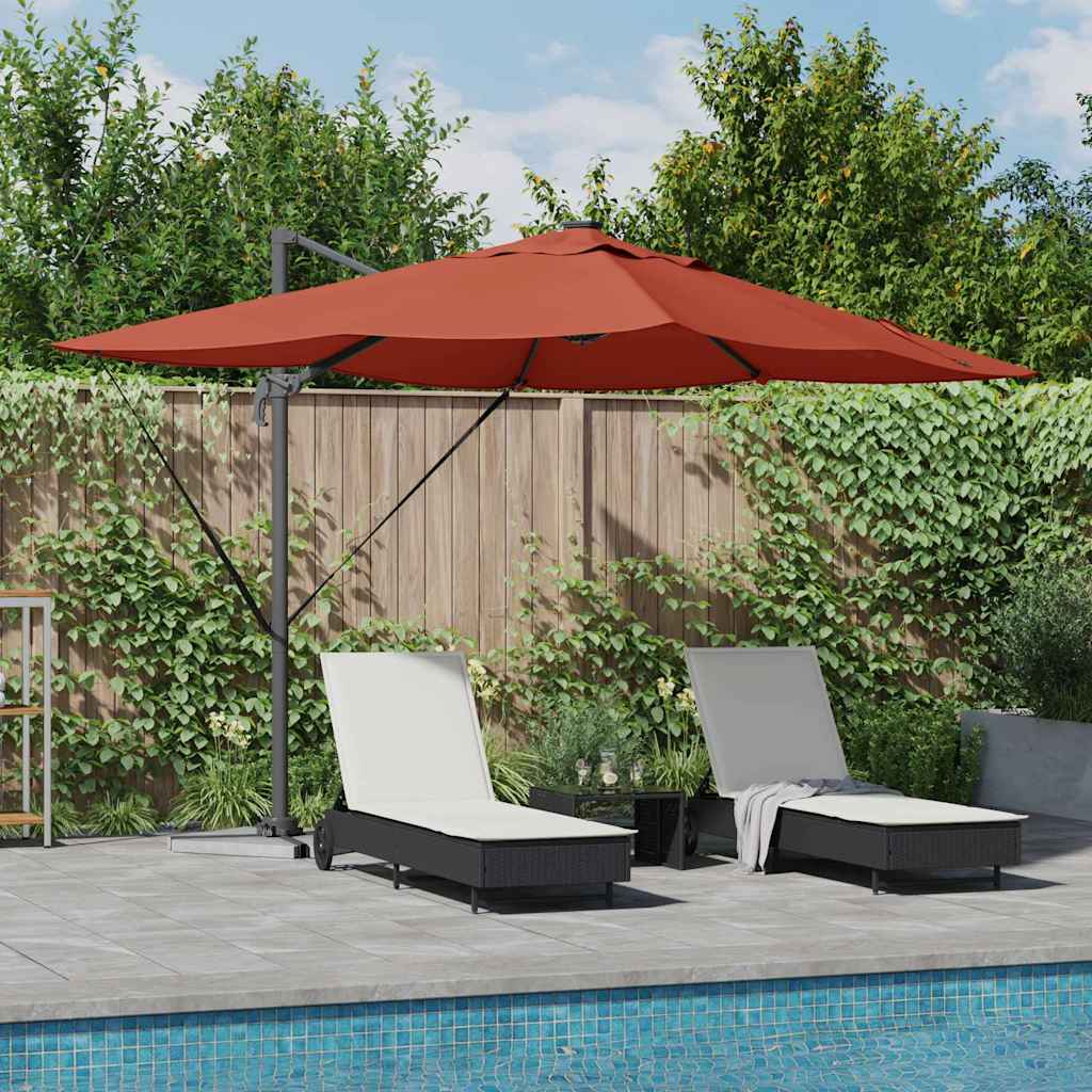 Sonnenschirm Sand 352 x 251 x 265 cm Polyester und Aluminium