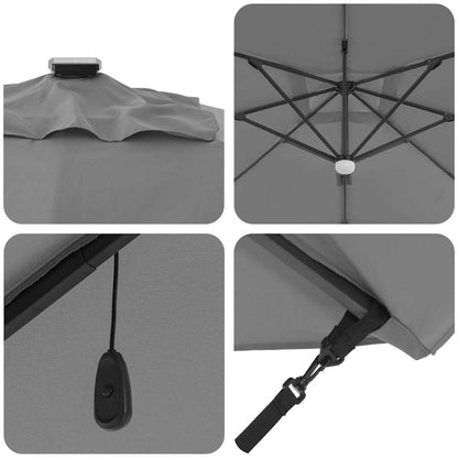 Roma Parasol Beige 286 x 284 x 270 cm Aluminium und Polyester
