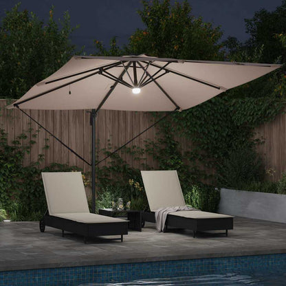 Roma Parasol Beige 286 x 284 x 270 cm Aluminium und Polyester