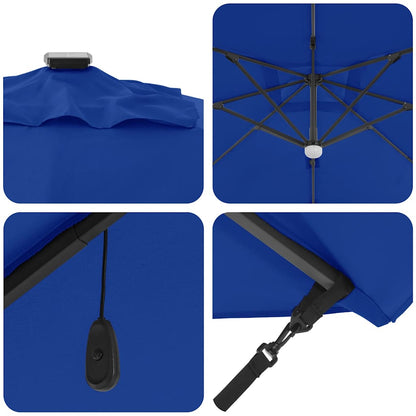 Roma Parasol Beige 286 x 284 x 270 cm Aluminium und Polyester