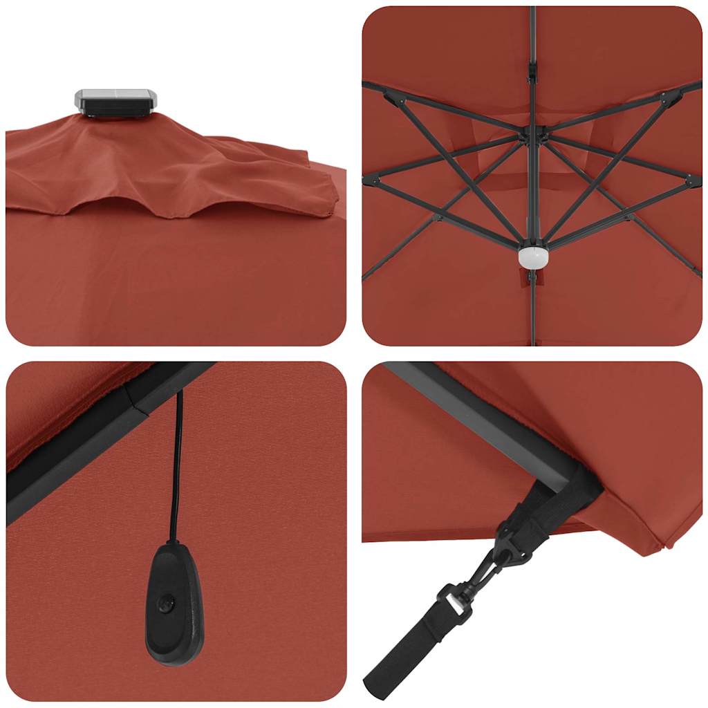 Roma Parasol Beige 286 x 284 x 270 cm Aluminium und Polyester