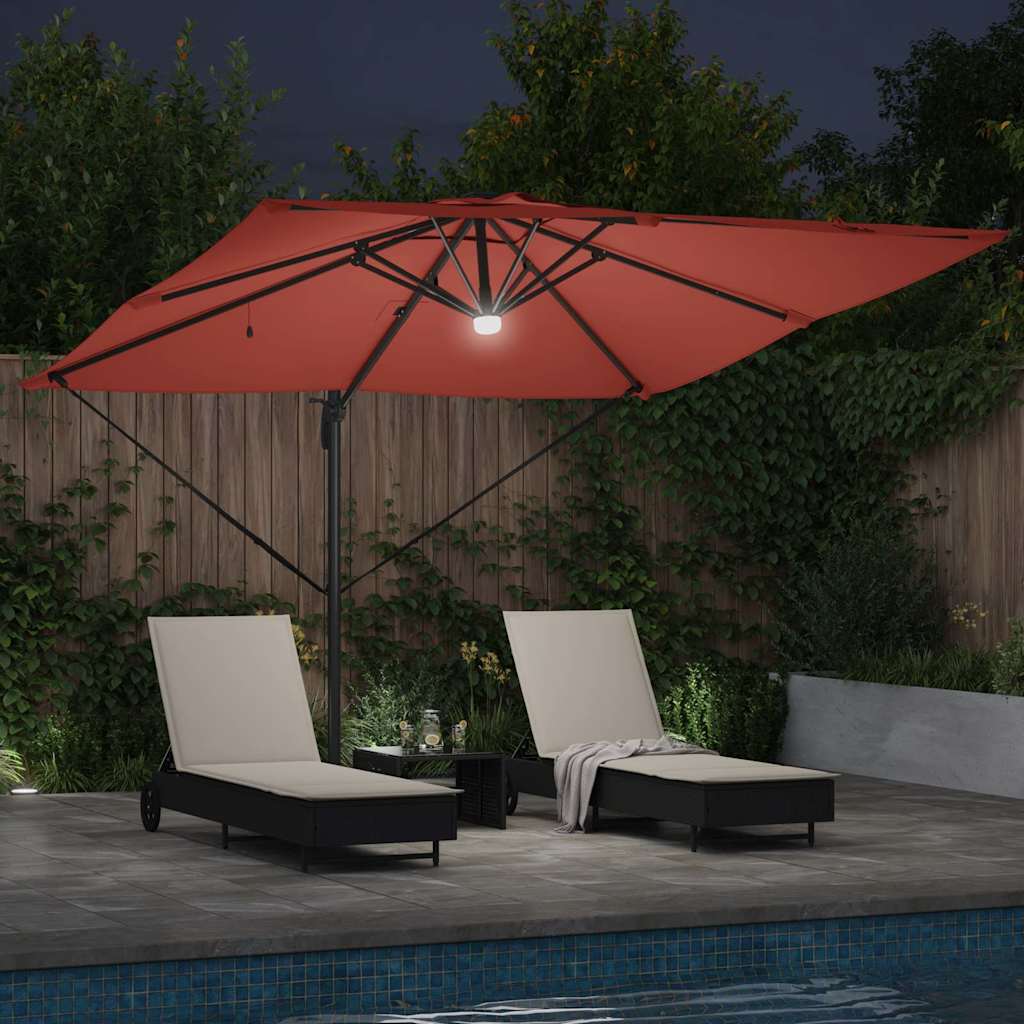 Roma Parasol Beige 286 x 284 x 270 cm Aluminium und Polyester