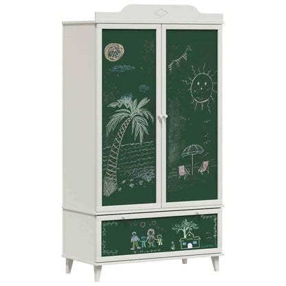 Kreidetafel Kleiderschrank ROROS Grau und Weiß 90 x 45 x 165 cm