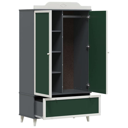 Kreidetafel Kleiderschrank ROROS Grau und Weiß 90 x 45 x 165 cm
