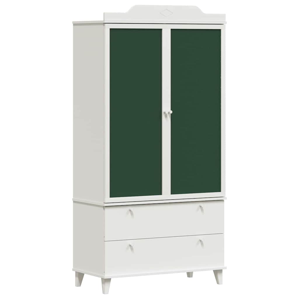 Kreidetafel Kleiderschrank ROROS Grau und Weiß 90 x 45 x 180 cm