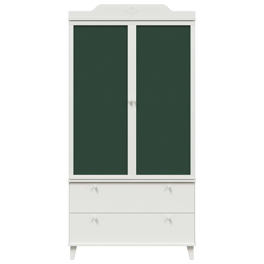 Kreidetafel Kleiderschrank ROROS Grau und Weiß 90 x 45 x 180 cm
