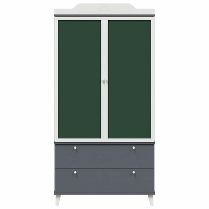 Kreidetafel Kleiderschrank ROROS Grau und Weiß 90 x 45 x 180 cm