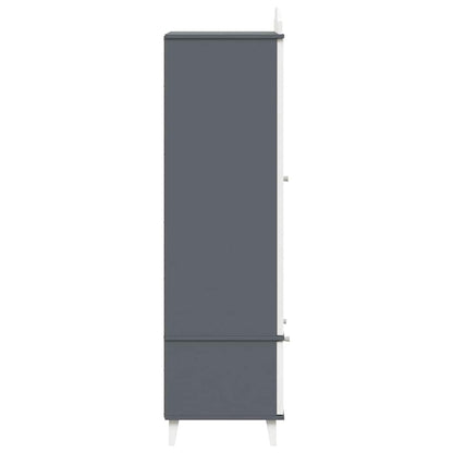 Kreidetafel Kleiderschrank ROROS Grau und Weiß 90 x 45 x 180 cm
