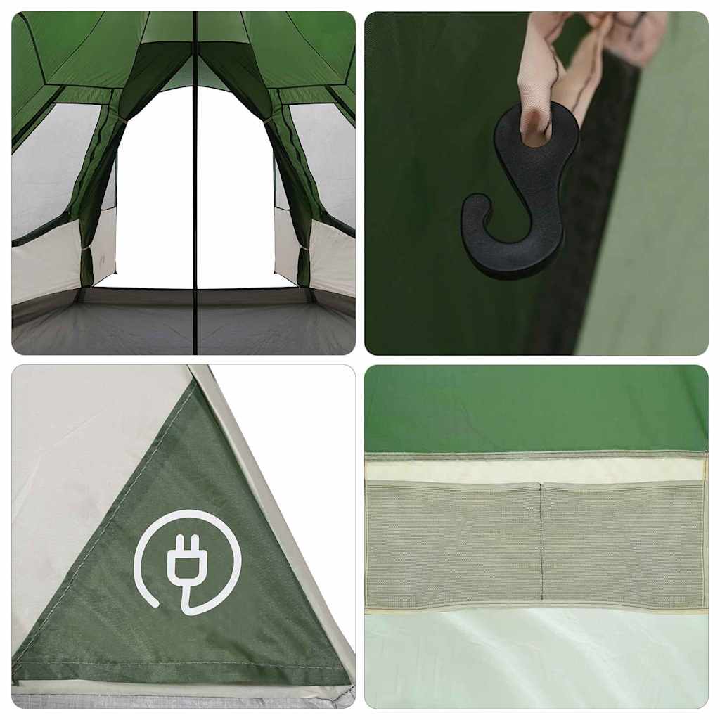 Teepee Zelt für 5 Personen Grau und Orange 545 x 450 x 295 cm