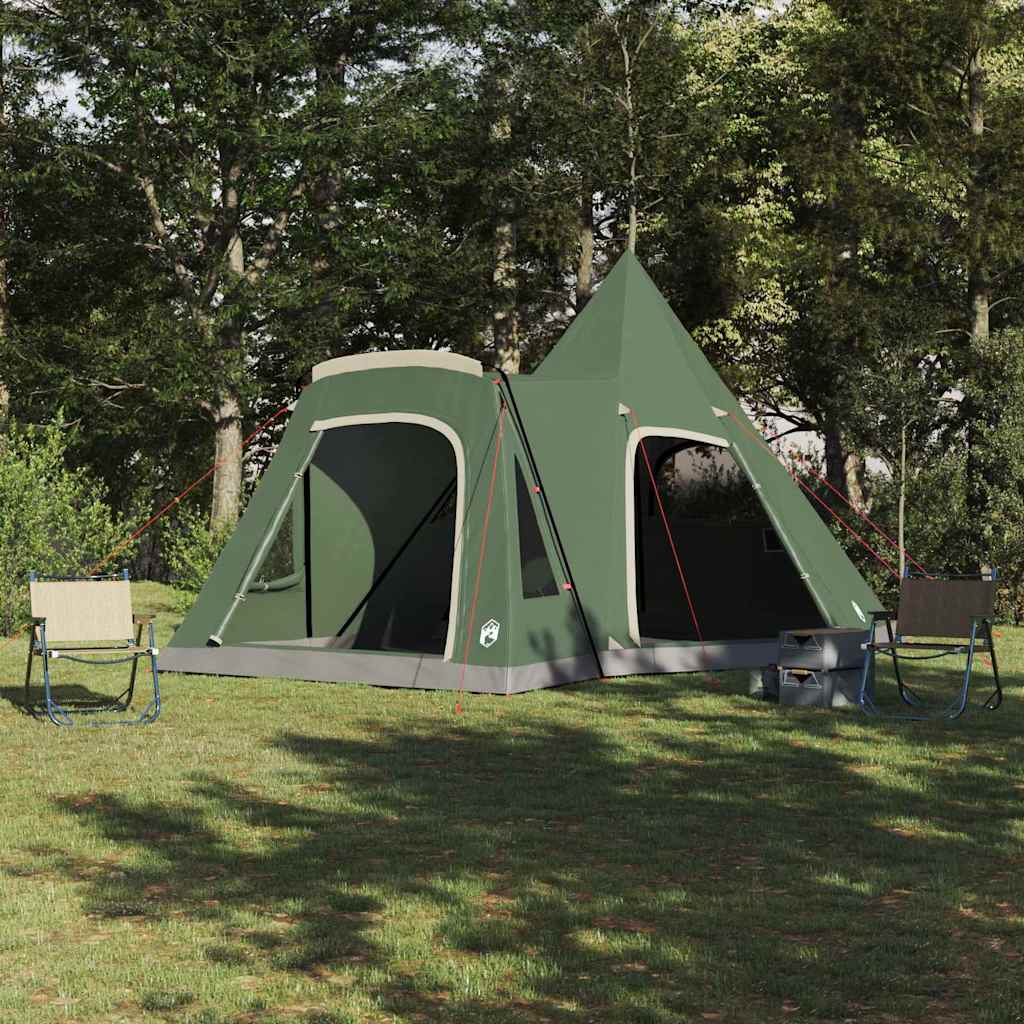 Teepee Zelt für 5 Personen Grau und Orange 545 x 450 x 295 cm