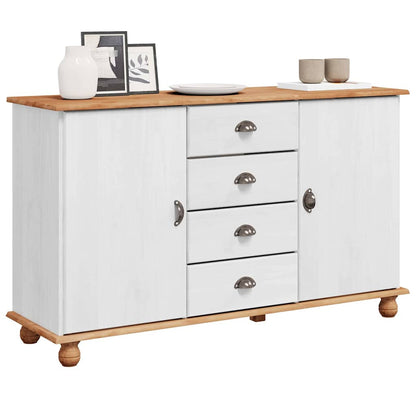 Sideboard Askim 133,5 X 40 X 79 Cm Massivholz Kiefer