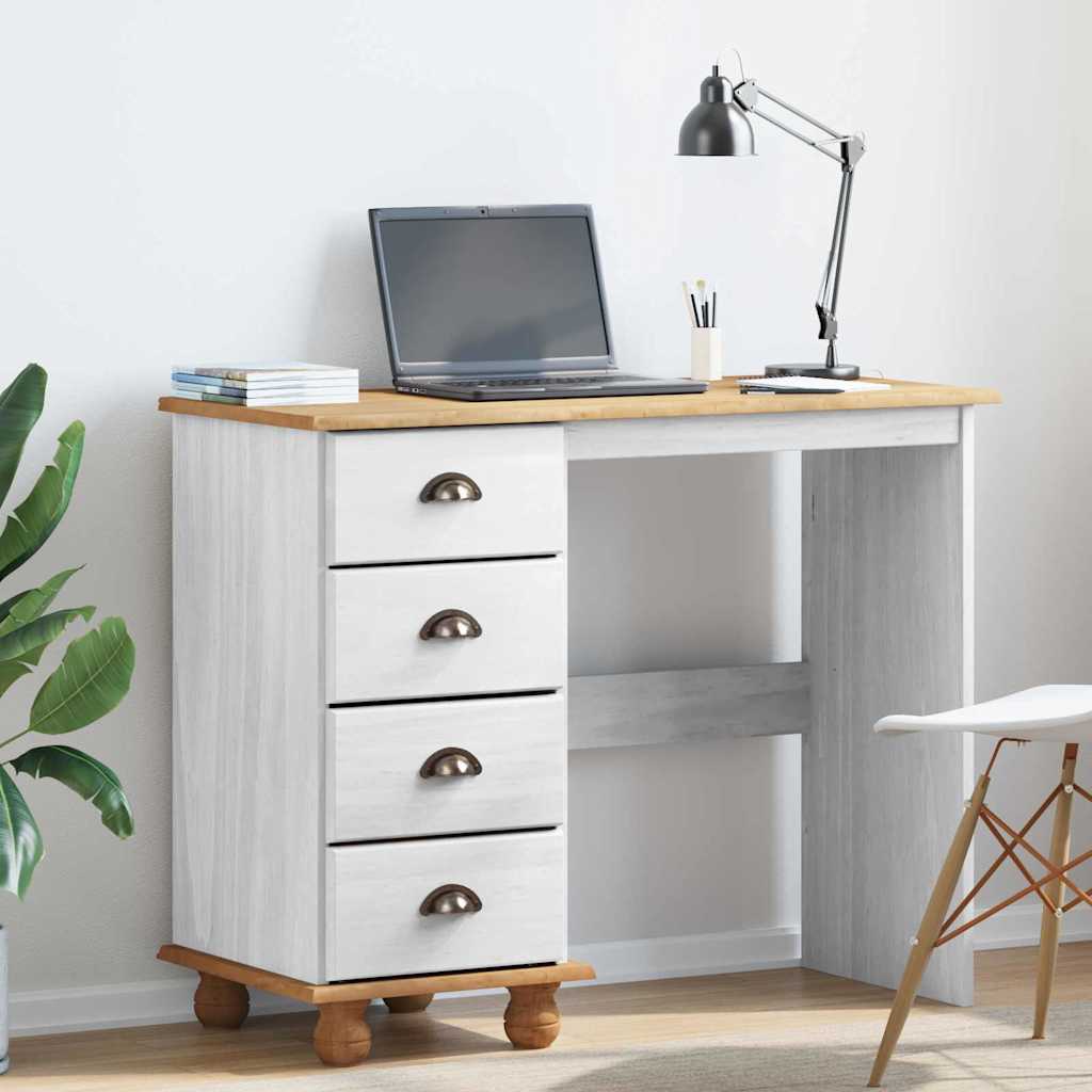Schreibtisch Askim 95 X 40 X 75 Cm Massives Kiefernholz