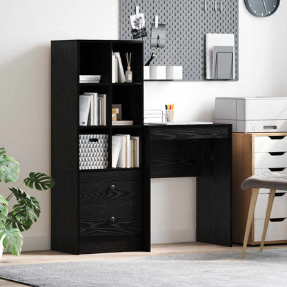 Schreibtisch Mit Schubladen Mit Regal 2 Pcs Graues Sonoma