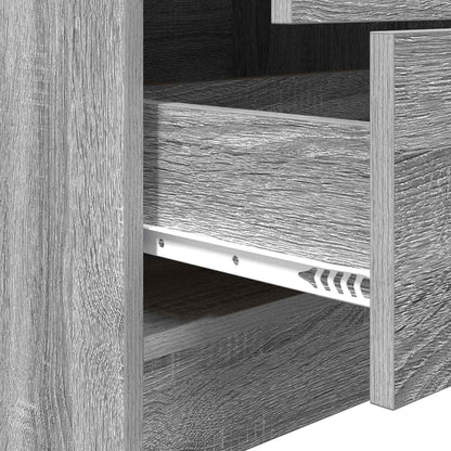 Schreibtisch Mit Schubladen Mit Regal 2 Pcs Graues Sonoma