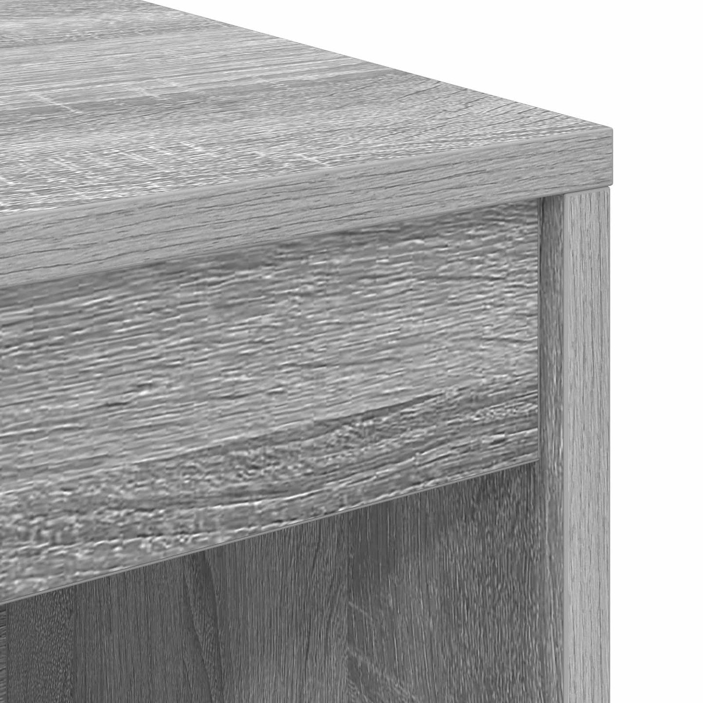 Schreibtisch Mit Schubladen Mit Regal 2 Pcs Graues Sonoma