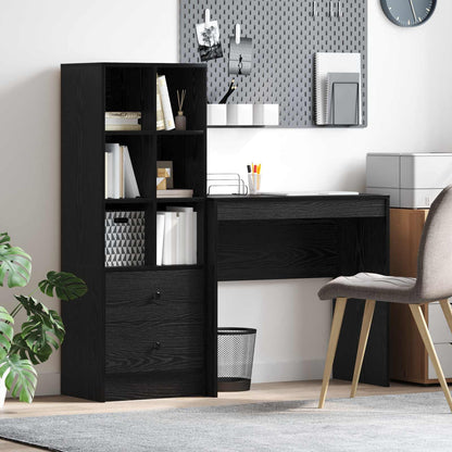 Schreibtisch Mit Schubladen Mit Regal 2 Pcs Graues Sonoma