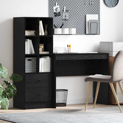 Schreibtisch Mit Schubladen Mit Regal 2 Pcs Graues Sonoma