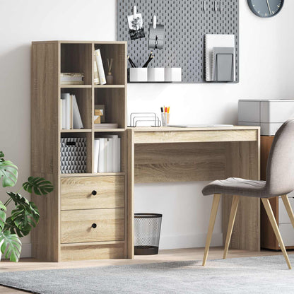 Schreibtisch Mit Schubladen Mit Regal 2 Pcs Graues Sonoma