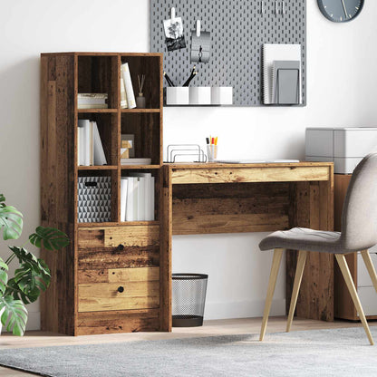 Schreibtisch Mit Schubladen Mit Regal 2 Pcs Graues Sonoma