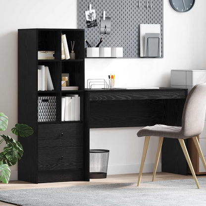 Schreibtisch Mit Schubladen Mit Regal 2 Pcs Graues Sonoma