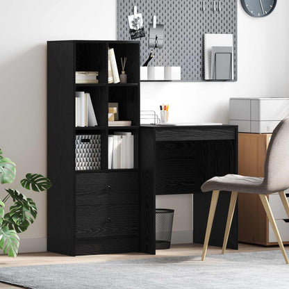 Schreibtisch Mit Schubladen Mit Regal 2 Pcs Graues Sonoma