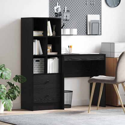 Schreibtisch Mit Schubladen Mit Regal 2 Pcs Graues Sonoma