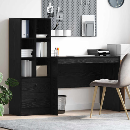 Schreibtisch Mit Schubladen Mit Regal 2 Pcs Graues Sonoma