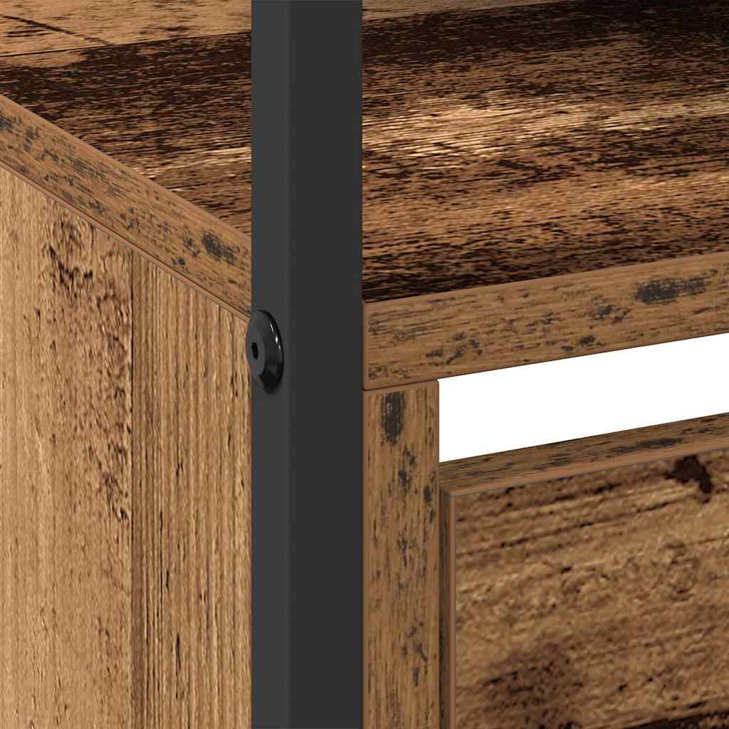 Schuhschrank mit 4 Klappen Braun Eiche-Optik 100x34x112 cm