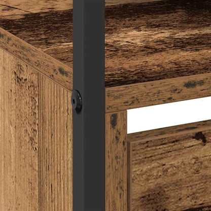 Schuhschrank mit 4 Klappen Braun Eiche-Optik 100x34x112 cm