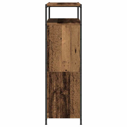 Schuhschrank mit 4 Klappen Braun Eiche-Optik 100x34x112 cm