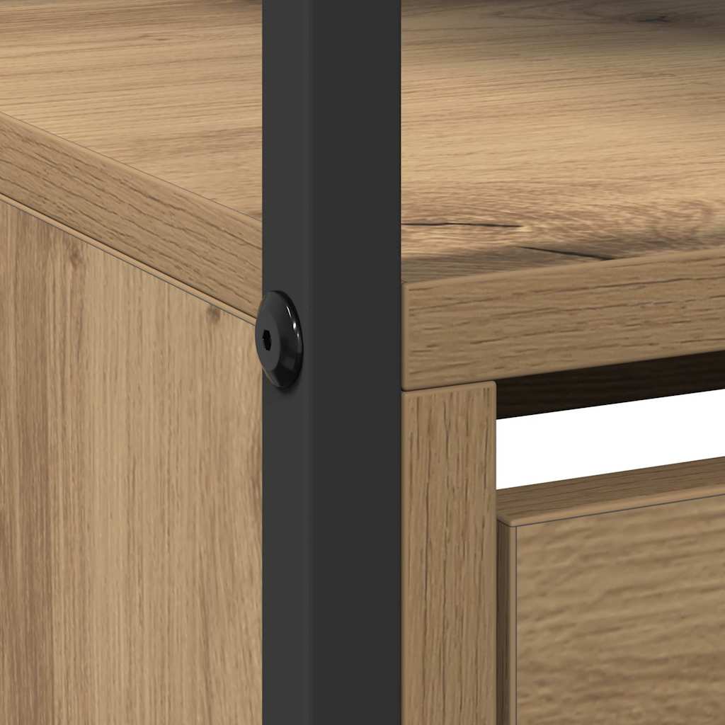 Schuhschrank mit 4 Klappen Braun Eiche-Optik 100x34x112 cm