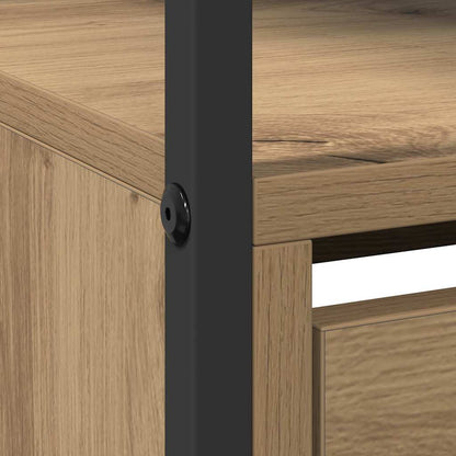 Schuhschrank mit 4 Klappen Braun Eiche-Optik 100x34x112 cm