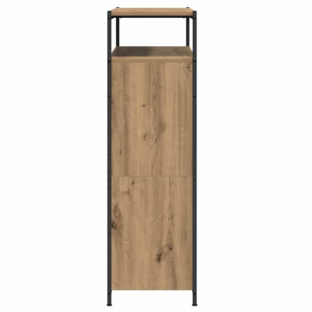 Schuhschrank mit 4 Klappen Braun Eiche-Optik 100x34x112 cm