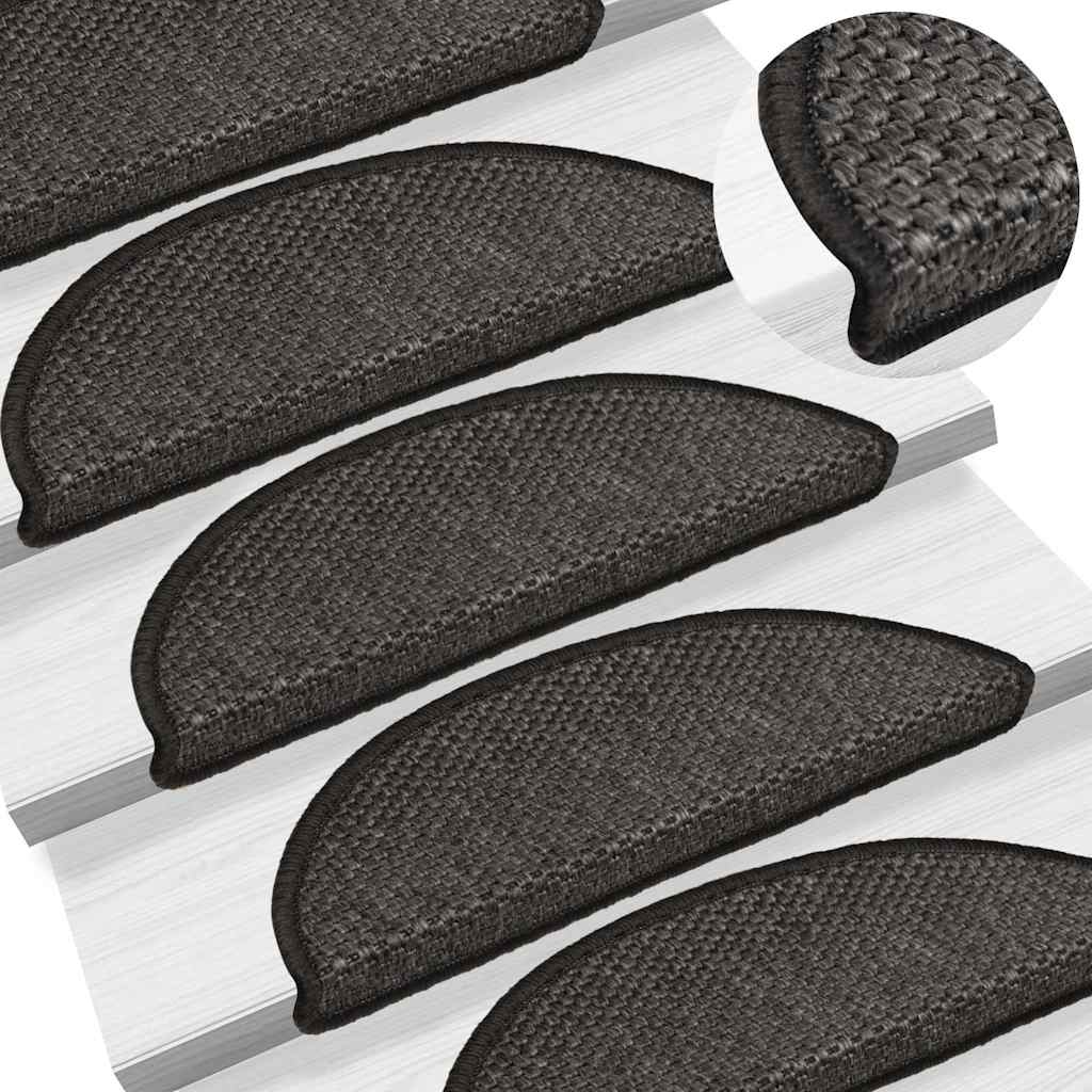 Treppenmatten Selbstklebend Sisal-Optik 15 Stk. 56x17x3cm Blau