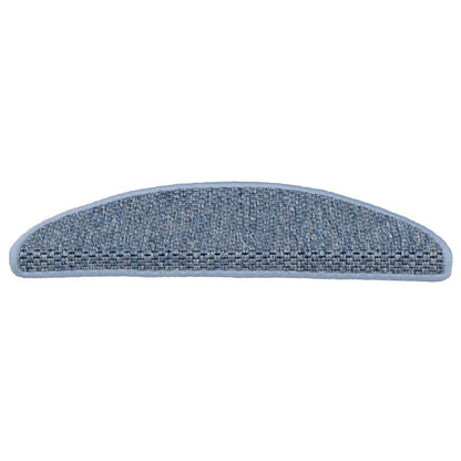Treppenmatten Selbstklebend Sisal-Optik 15 Stk. 56x17x3cm Blau