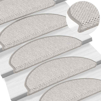 Treppenmatten Selbstklebend Sisal-Look 15 Stk. 65x21x4 Platina