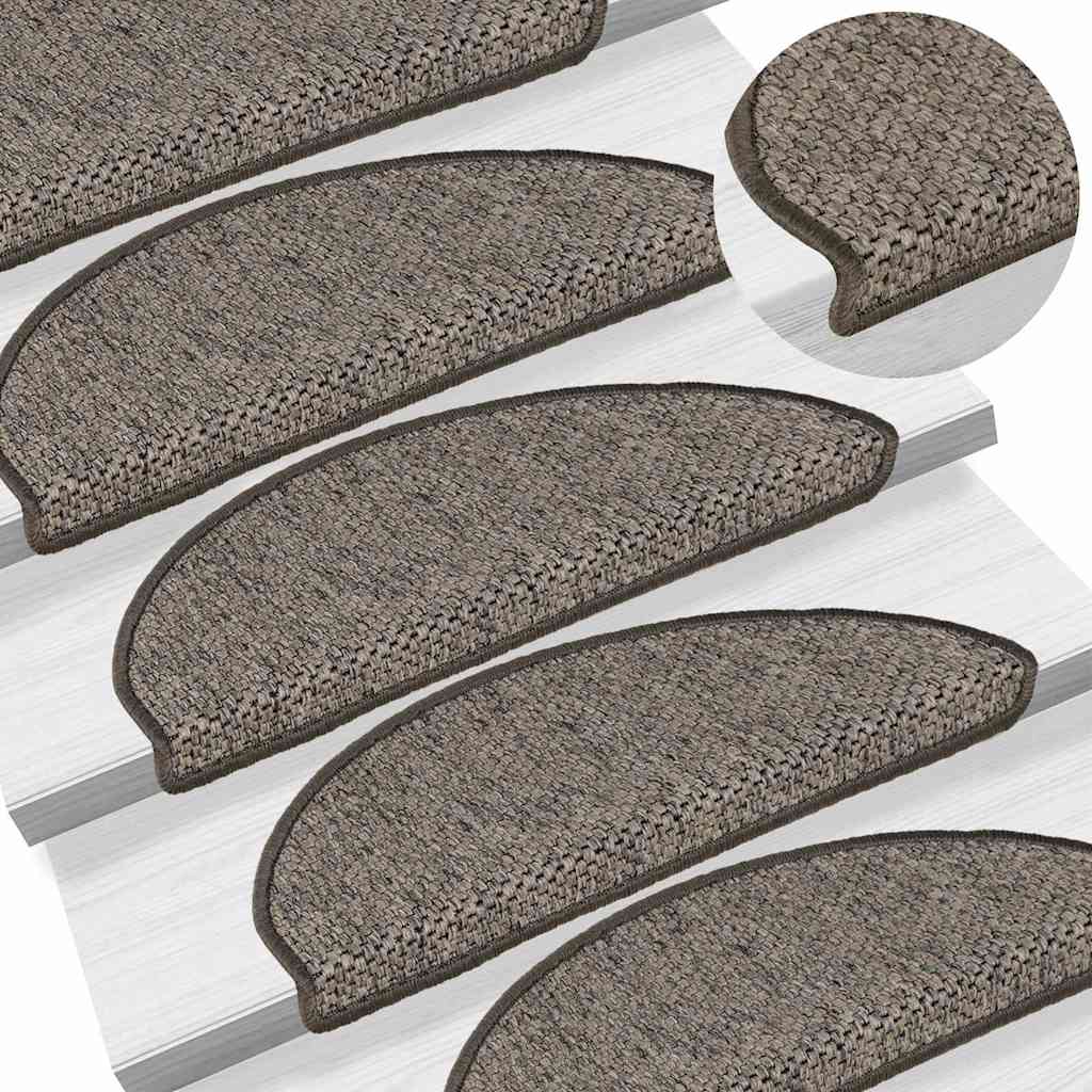 Treppenmatten Selbstklebend Sisal-Look 15 Stk. 65x21x4 Platina