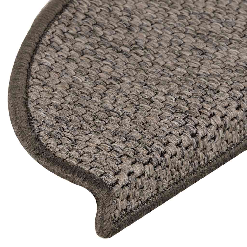 Treppenmatten Selbstklebend Sisal-Look 15 Stk. 65x21x4 Platina