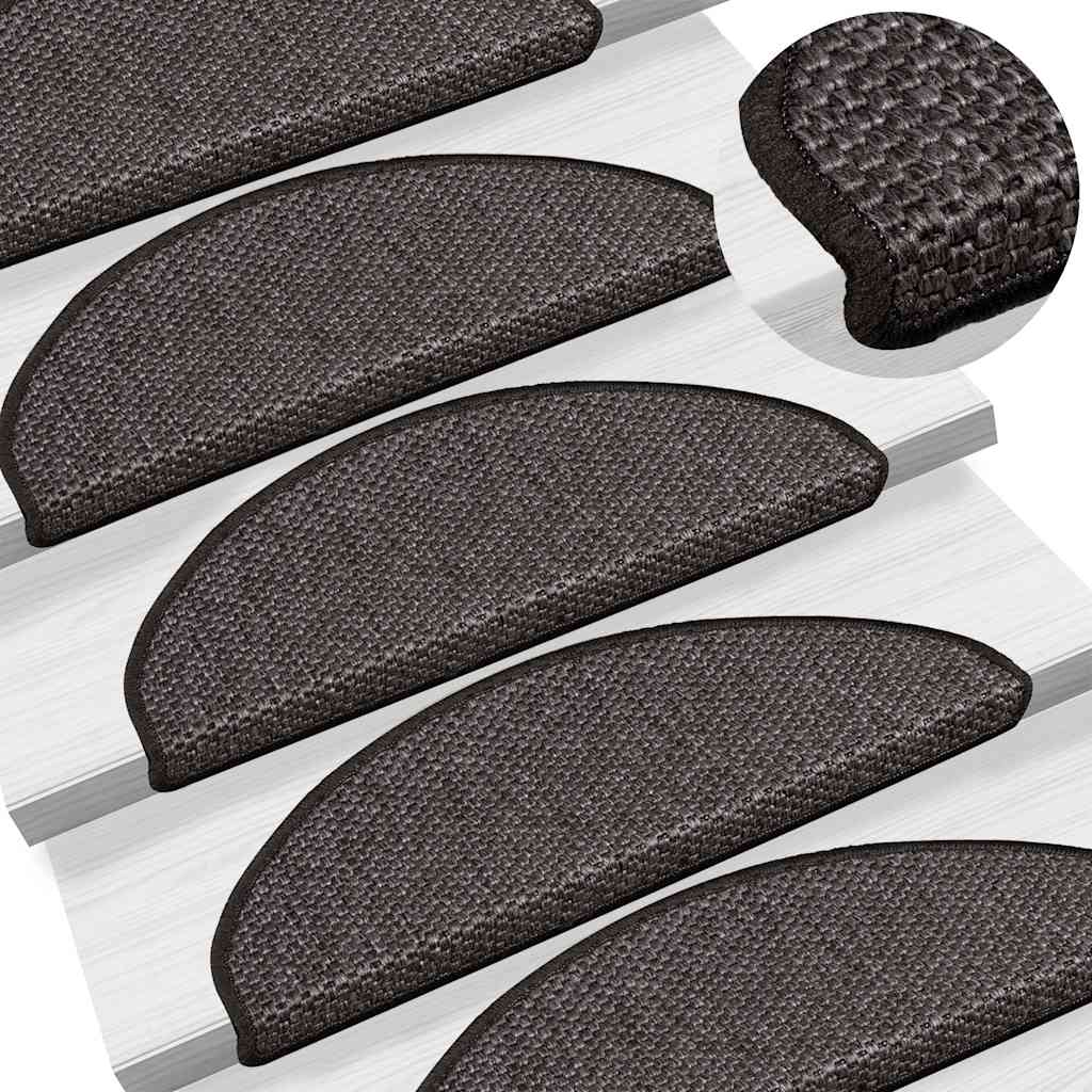 Treppenmatten Selbstklebend Sisal-Look 15 Stk. 65x21x4 Platina