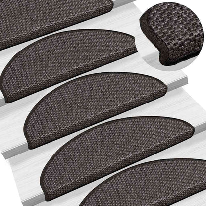 Treppenmatten Selbstklebend Sisal-Look 15 Stk. 65x21x4 Platina