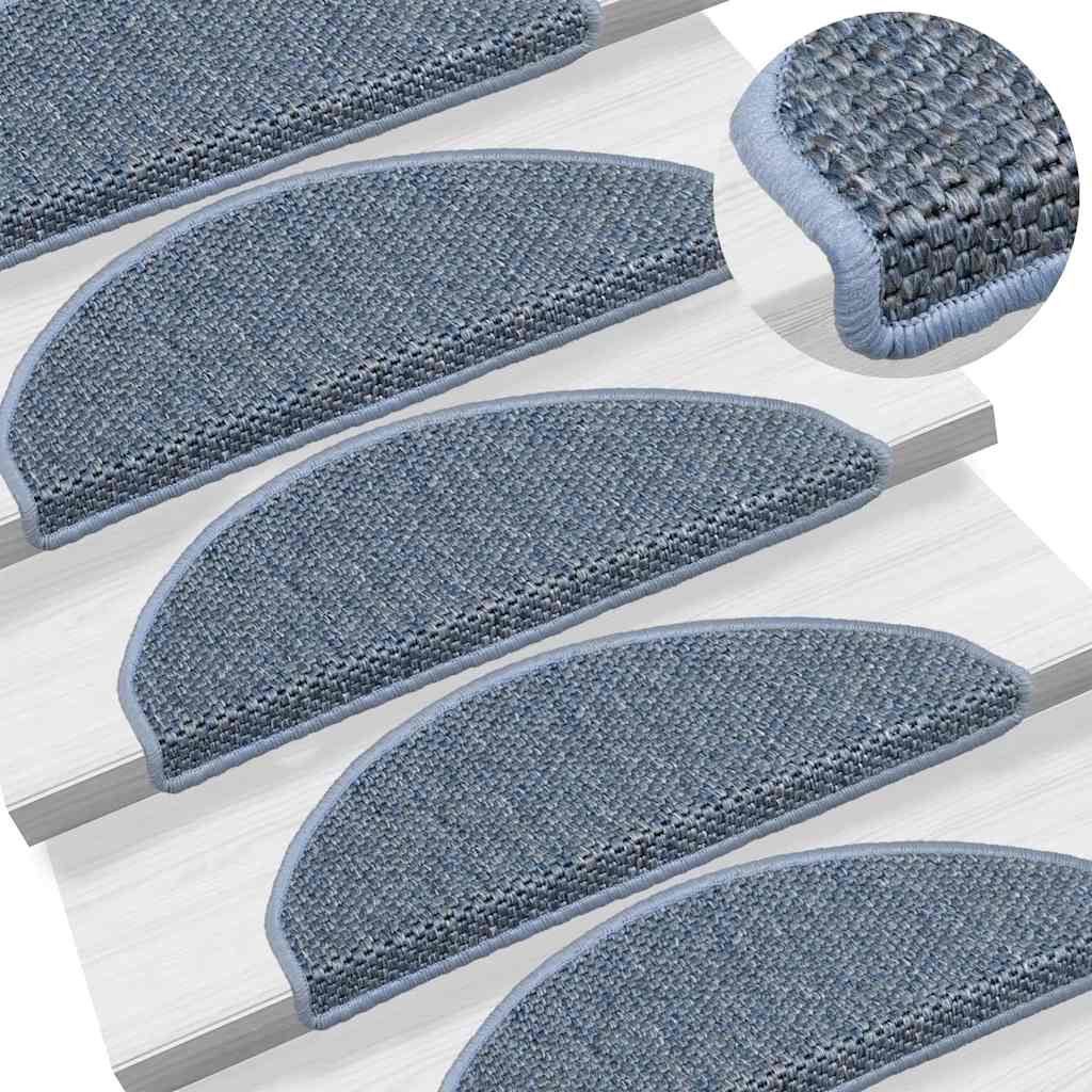 Treppenmatten Selbstklebend Sisal-Look 15 Stk. 65x21x4 Platina