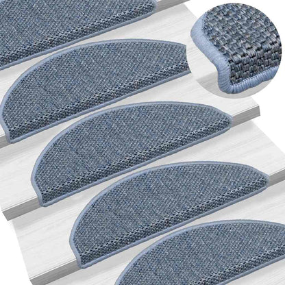 Treppenmatten Selbstklebend Sisal-Look 15 Stk. 65x21x4 Platina