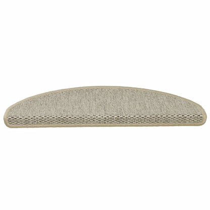 Treppenmatten Selbstklebend Sisal-Look 15 Stk. 65x21x4 Platina